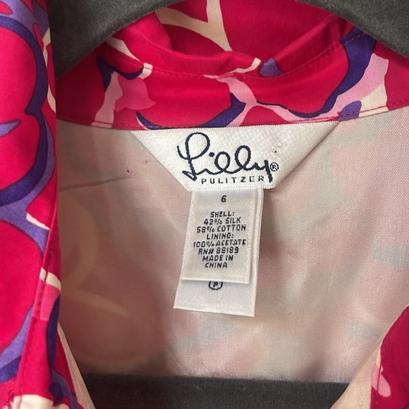 Lilly Pulitzer Floral Silk Dropwaist Dress Gown - Picture 2 of 7